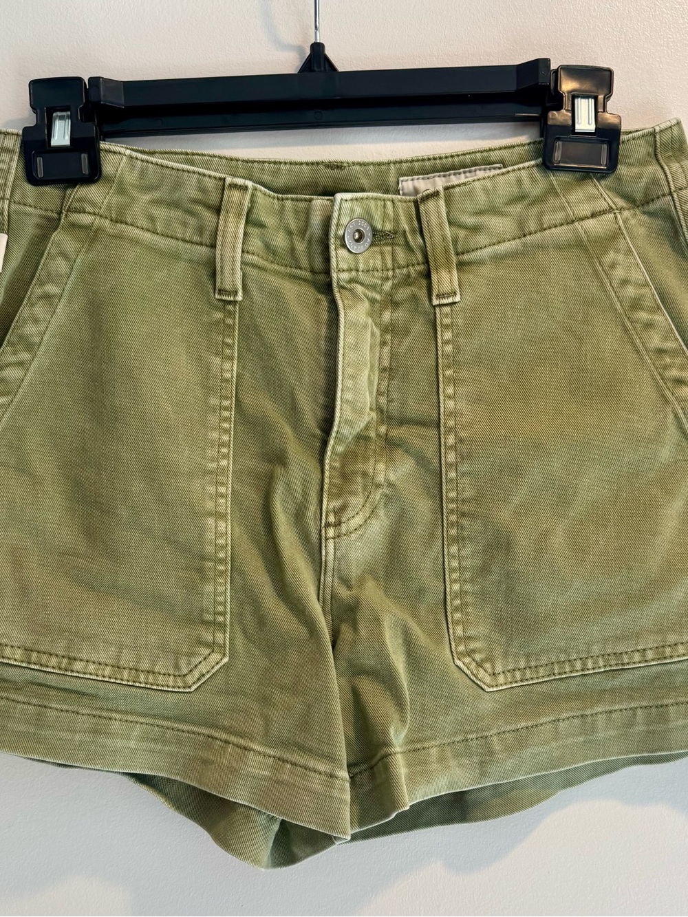 Ag Adriano Goldschmied Olive High-Rise Utility Shorts